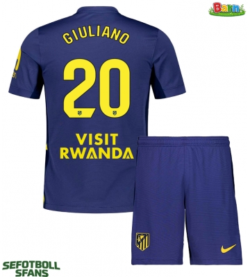 Atletico Madrid Giuliano Simeone #20 Bortaställ Barn 2025-26 Kortärmad (+ Korta byxor)